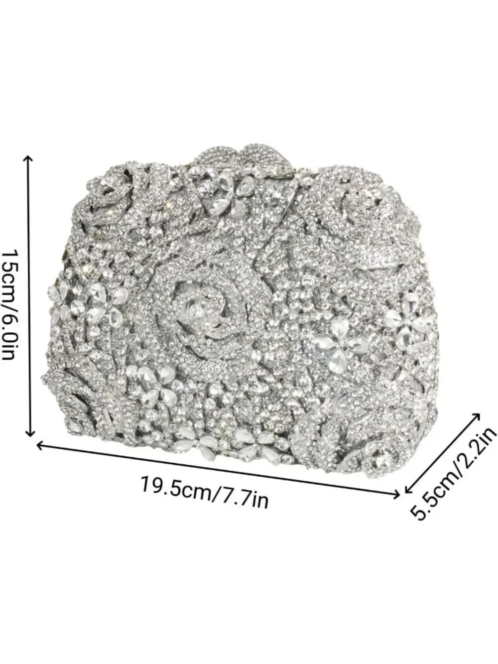 Elegant Floral Rhinestone Clutch Bag | Vintage Crystal Evening Purse for